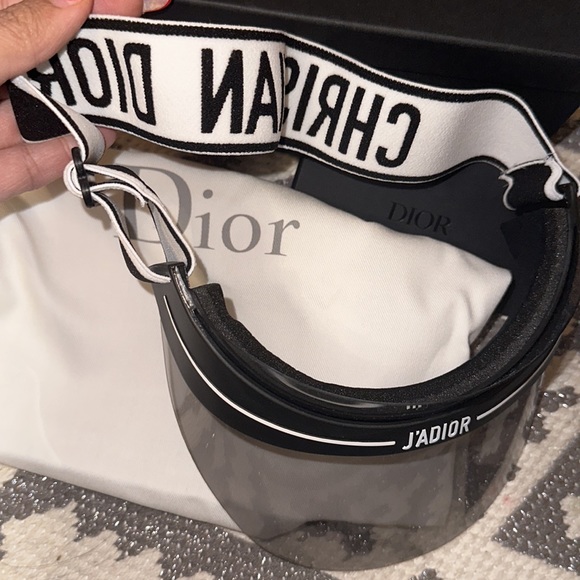 Dior Womens Club 1 Sun Visor J'ADIOR Logo Adjustable Black grey - Picture 4 of 7